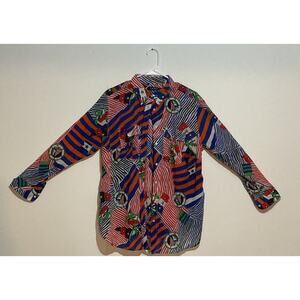 Vintage Lauren Ralph Lauren Blouse Womens XL Pockets Nautical Rope Button Sail